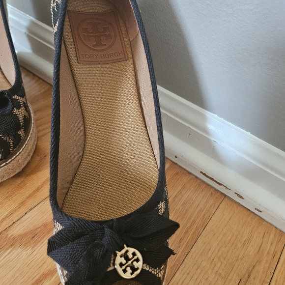 Tory Burch Jackie 110MM Espadrille Leopard Peep Toe Wedge 6.5 - Picture 5 of 12